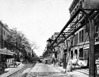 Ferrocarril Elevado, Nueva York, c.1860-70s de Francis Frith